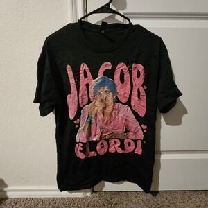 Jacob Elordi Shirt Medium Gildan Graphic Tee Black Pink Heart Actor